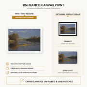 Thomas Eakins - Max Schmitt in a Single Scull canvas print size comparison and framing display infographic