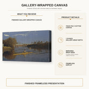 Thomas Eakins - Max Schmitt in a Single Scull gallery wrap canvas construction and hanging details infographic