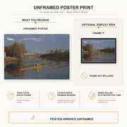 Thomas Eakins - Max Schmitt in a Single Scull poster print size comparison and framing display infographic