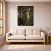Gallery-wrapped canvas print of Thomas Eakins's Salutat displayed on a wall in a living room