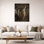 Gallery-wrapped canvas print of Thomas Eakins's Salutat displayed on a wall in a living room