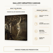 Thomas Eakins - Salutat gallery wrap canvas construction and hanging details infographic
