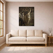Unframed poster print of Thomas Eakins's Salutat displayed on a wall in a living room