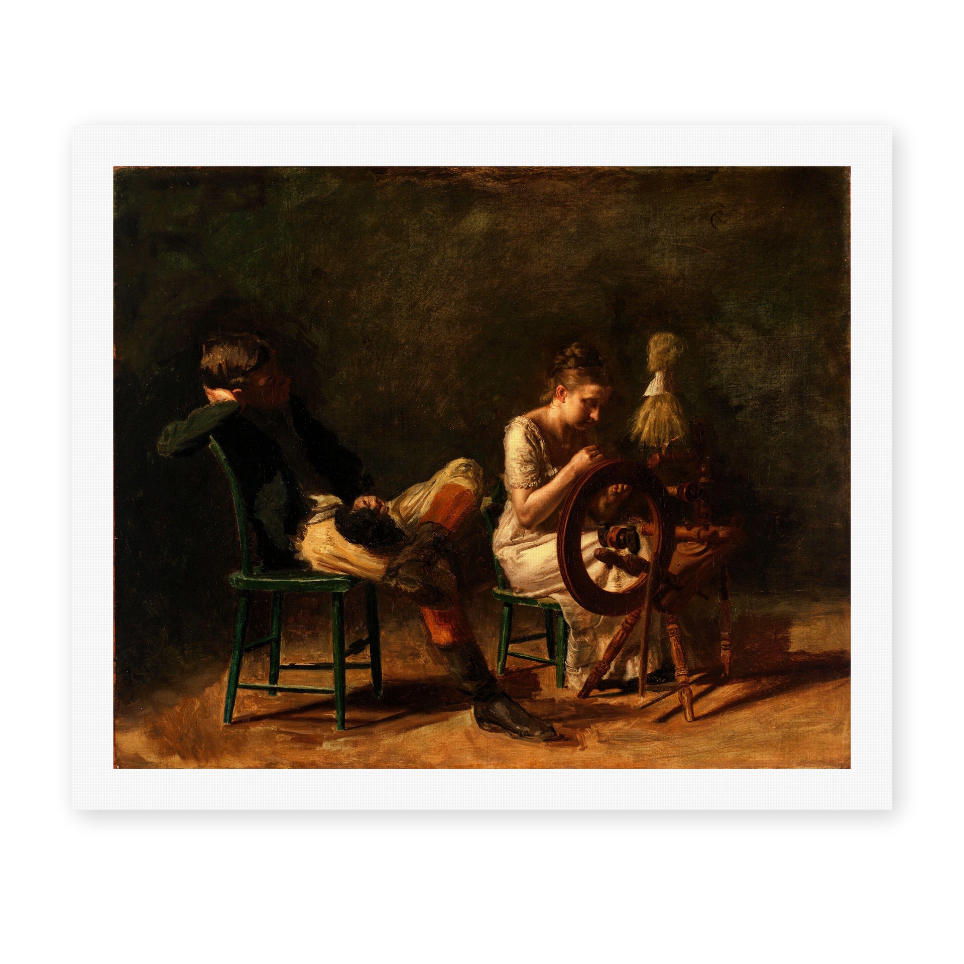 Thomas Eakins's 'The Courtship' painting reproduced as a rolled canvas print