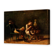 Thomas Eakins's 'The Courtship' painting reproduced as a gallery-wrapped canvas print