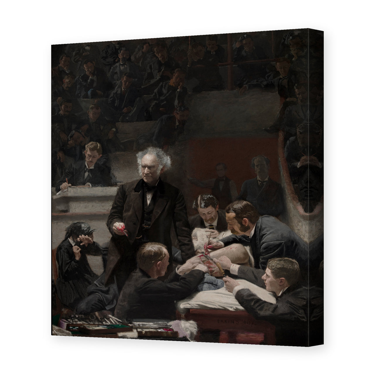 Thomas Eakins's 'The Gross Clinic' painting reproduced as a gallery-wrapped canvas print, an 1875 depiction of surgeon Dr. Samuel Gross operating at Jefferson Medical College, now considered one of American art's masterpieces