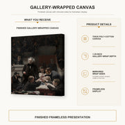 Thomas Eakins - The Gross Clinic gallery wrap canvas construction and hanging details infographic