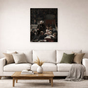 Unframed poster print of Thomas Eakins's The Gross Clinic displayed on a wall in a living room