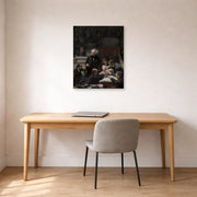 Unframed poster print of Thomas Eakins's The Gross Clinic displayed on a wall in a office