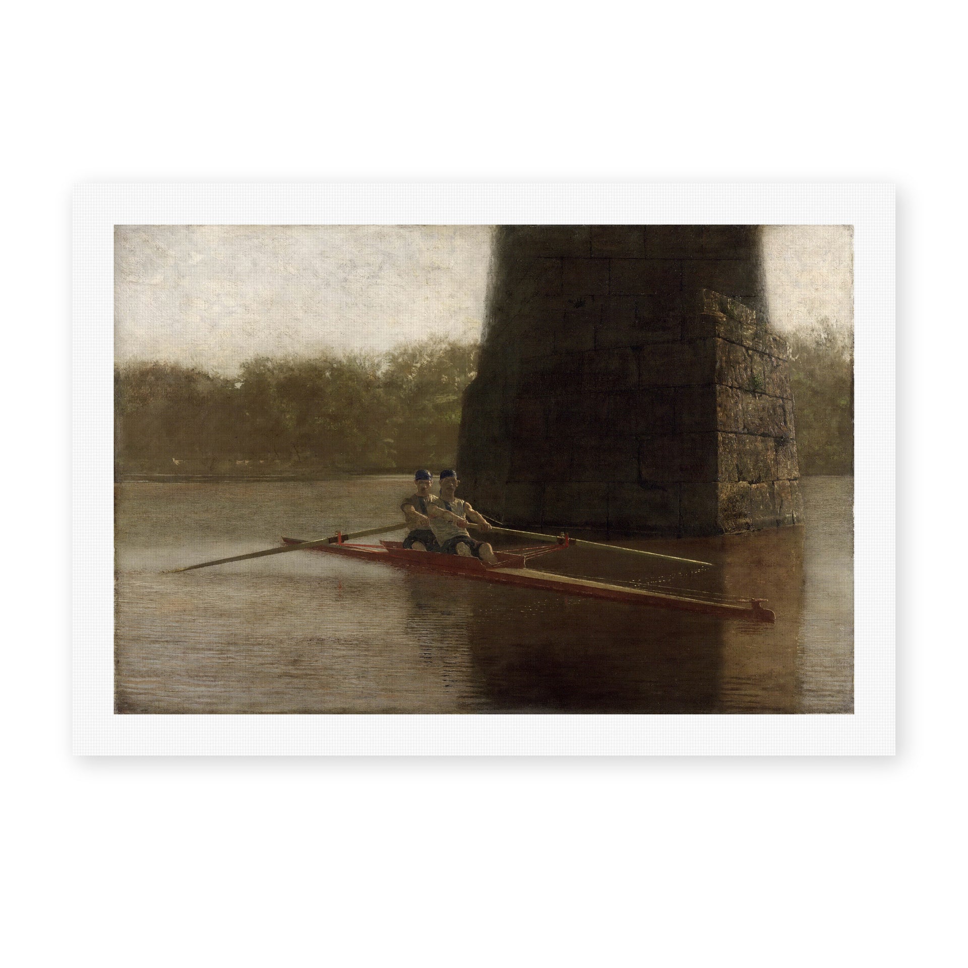 Thomas Eakins's 'The Pair Oared' painting reproduced as a rolled canvas print
