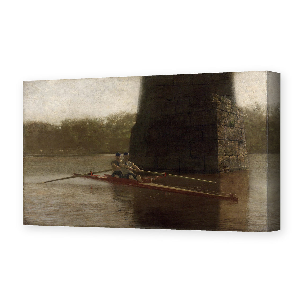 Thomas Eakins's 'The Pair Oared' painting reproduced as a gallery-wrapped canvas print