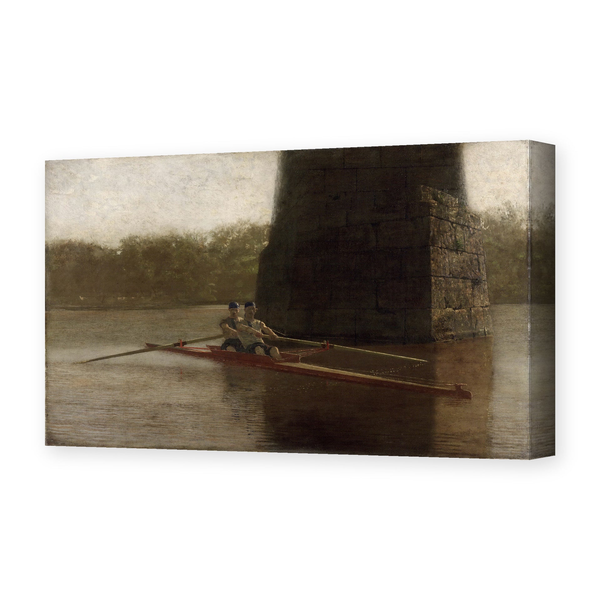 Thomas Eakins's 'The Pair Oared' painting reproduced as a gallery-wrapped canvas print