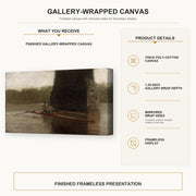 Thomas Eakins - The Pair Oared gallery wrap canvas construction and hanging details infographic