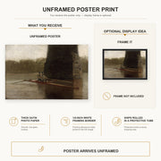 Thomas Eakins - The Pair Oared poster print size comparison and framing display infographic
