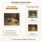 Thomas Eakins - The Wrestlers canvas print size comparison and framing display infographic