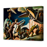 Thomas Hart Benton's 'Bootleggers' painting reproduced as a gallery-wrapped canvas print