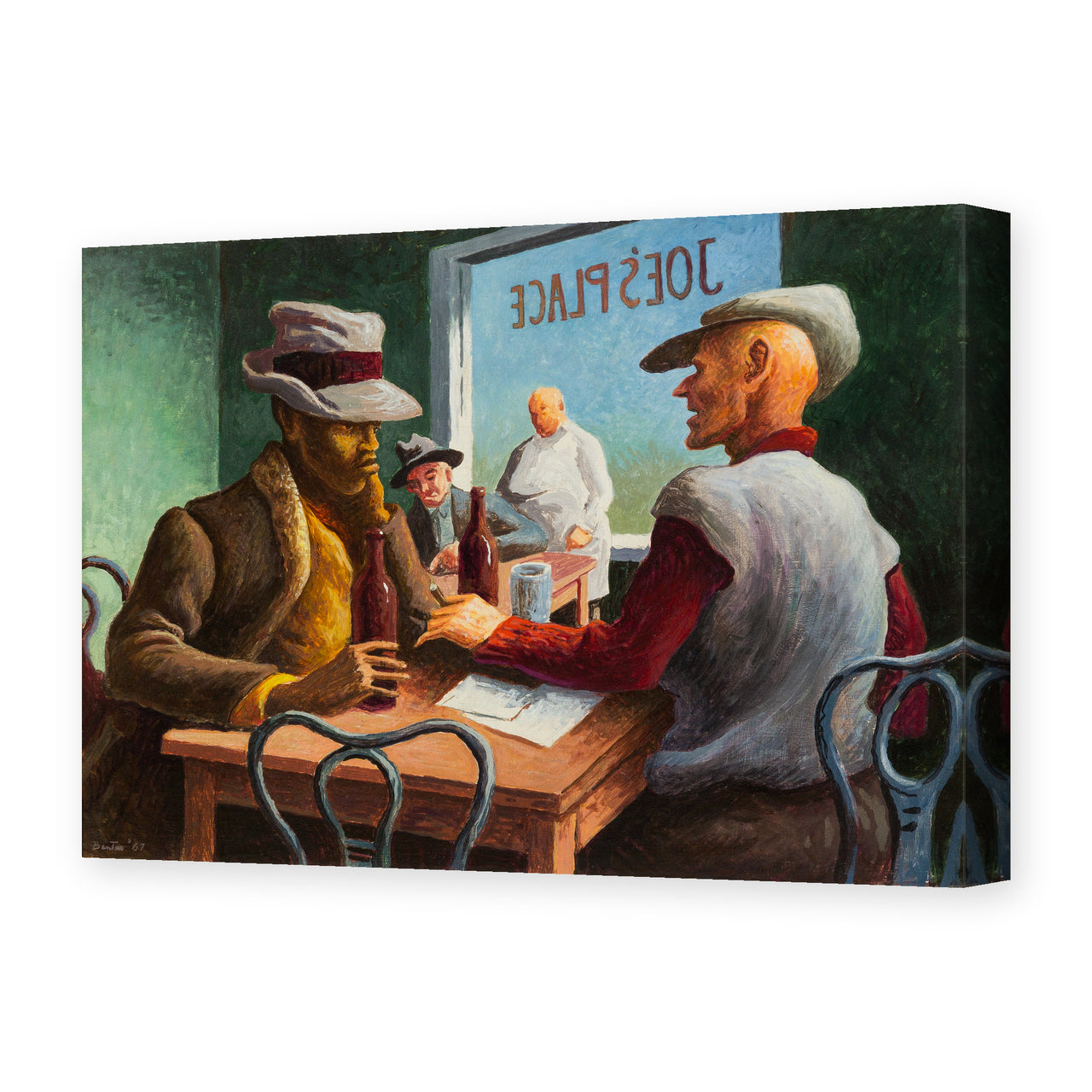 Thomas Hart Benton's 'Discussion' painting reproduced as a gallery-wrapped canvas print