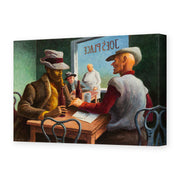 Thomas Hart Benton's 'Discussion' painting reproduced as a gallery-wrapped canvas print