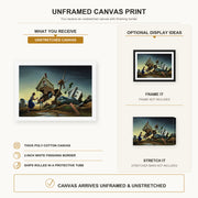 Thomas Hart Benton - Flood Disaster canvas print size comparison and framing display infographic