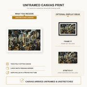 Thomas Hart Benton - Hollywood canvas print size comparison and framing display infographic