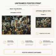 Thomas Hart Benton - Hollywood poster print size comparison and framing display infographic