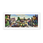 Thomas Hart Benton's 'Joplin at the Turn of the Century' painting reproduced as a rolled canvas print