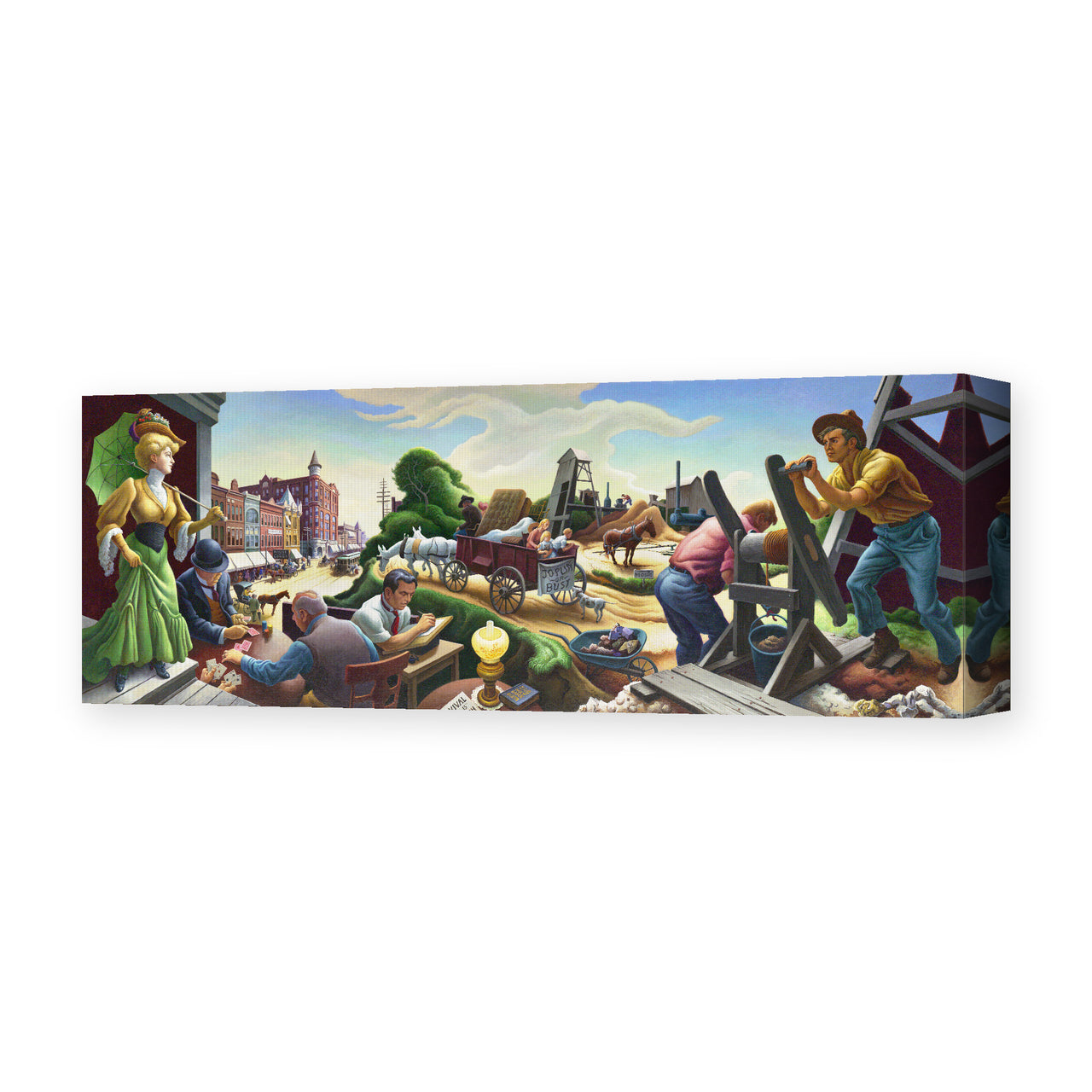 Thomas Hart Benton's 'Joplin at the Turn of the Century' painting reproduced as a gallery-wrapped canvas print