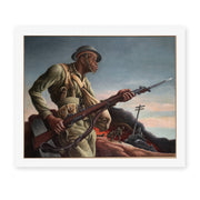 Thomas Hart Benton's 'Negro Soldier' painting reproduced as a rolled canvas print