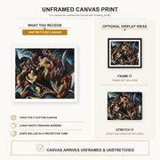Thomas Hart Benton - People of Chilmark canvas print size comparison and framing display infographic