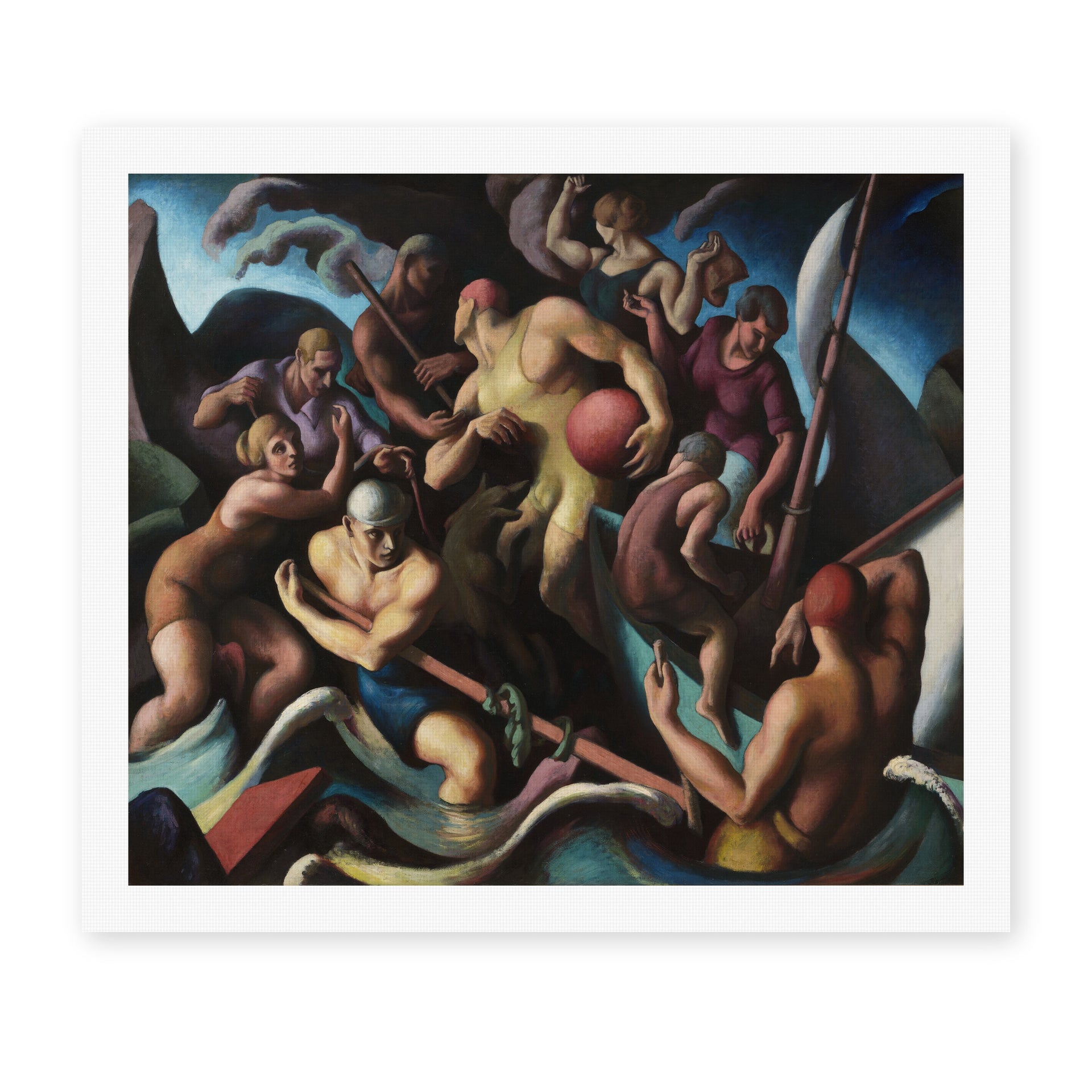 Thomas Hart Benton's 'People of Chilmark' painting reproduced as a rolled canvas print