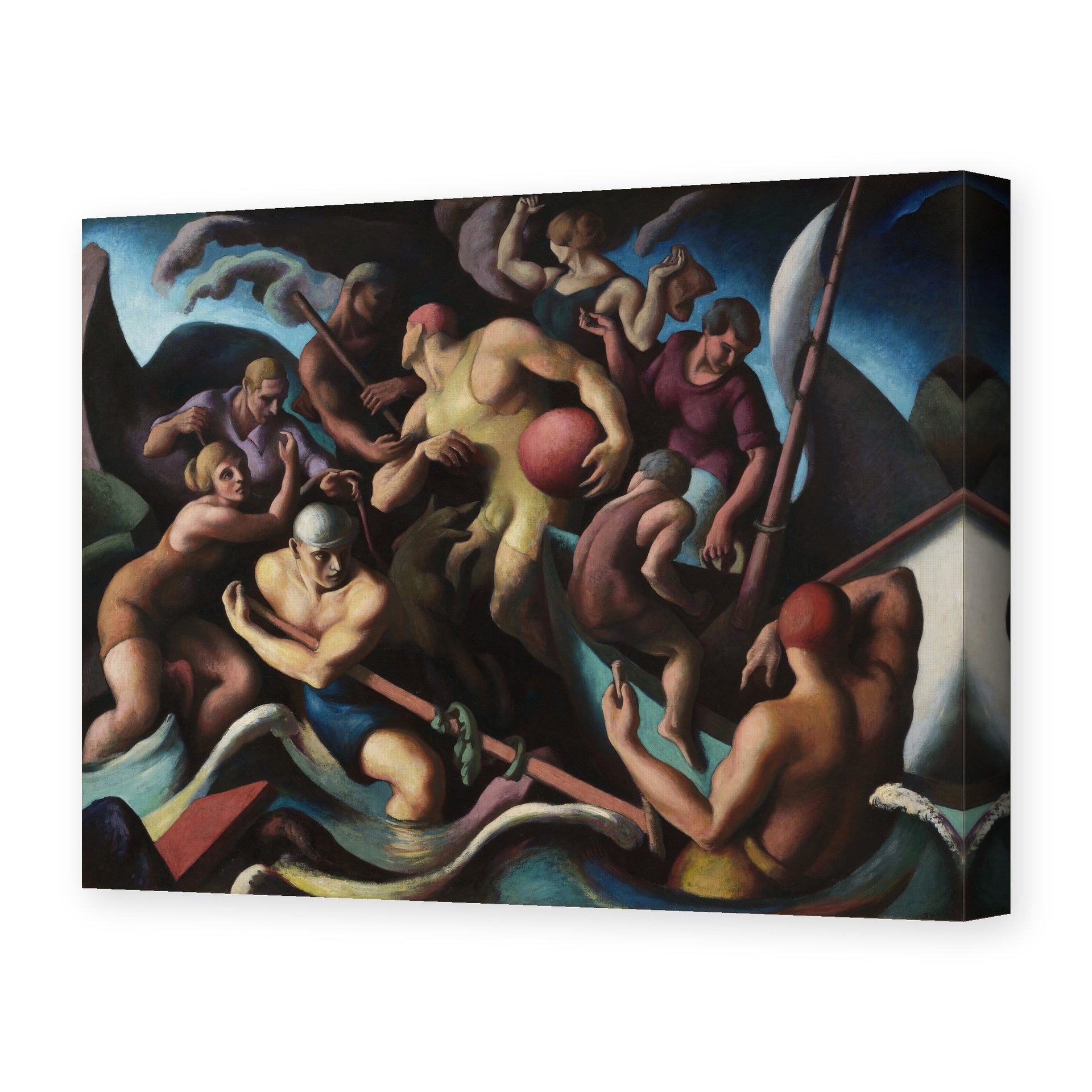 Thomas Hart Benton's 'People of Chilmark' painting reproduced as a gallery-wrapped canvas print