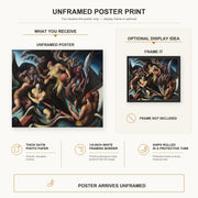 Thomas Hart Benton - People of Chilmark poster print size comparison and framing display infographic