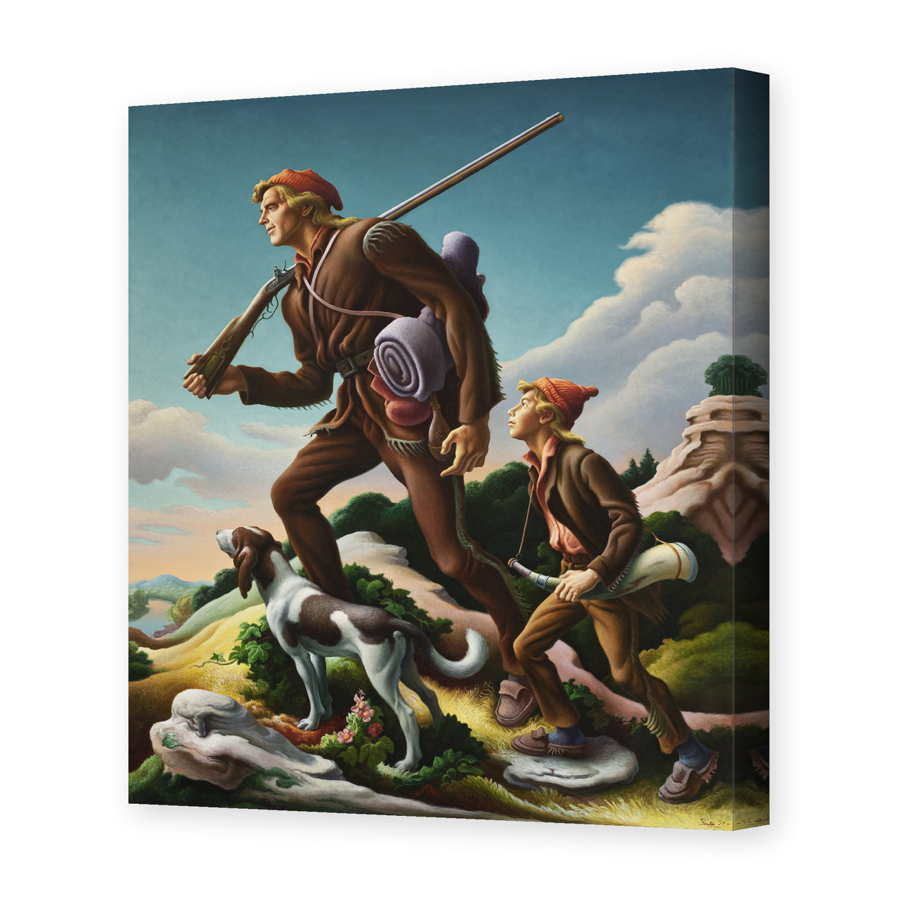 Thomas Hart Benton's 'The Kentuckian' painting reproduced as a gallery-wrapped canvas print