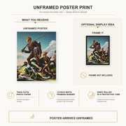 Thomas Hart Benton - The Kentuckian poster print size comparison and framing display infographic