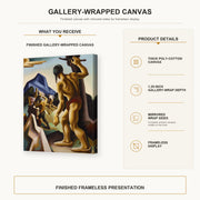 Thomas Hart Benton - The Lost Hunting Ground gallery wrap canvas construction and hanging details infographic