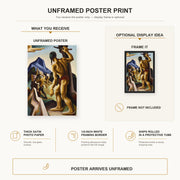Thomas Hart Benton - The Lost Hunting Ground poster print size comparison and framing display infographic