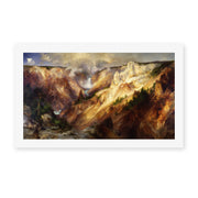 Thomas Moran's 'Grand Canyon of Yellow Stone', depicting the Grand Canyon of the Yellowstone River, reproduced as a rolled canvas print