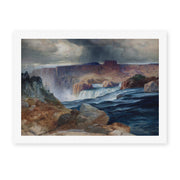 Thomas Moran's 'Shoshone Falls, Idaho', depicting Shoshone Falls on Idaho's Snake River, reproduced as a rolled canvas print