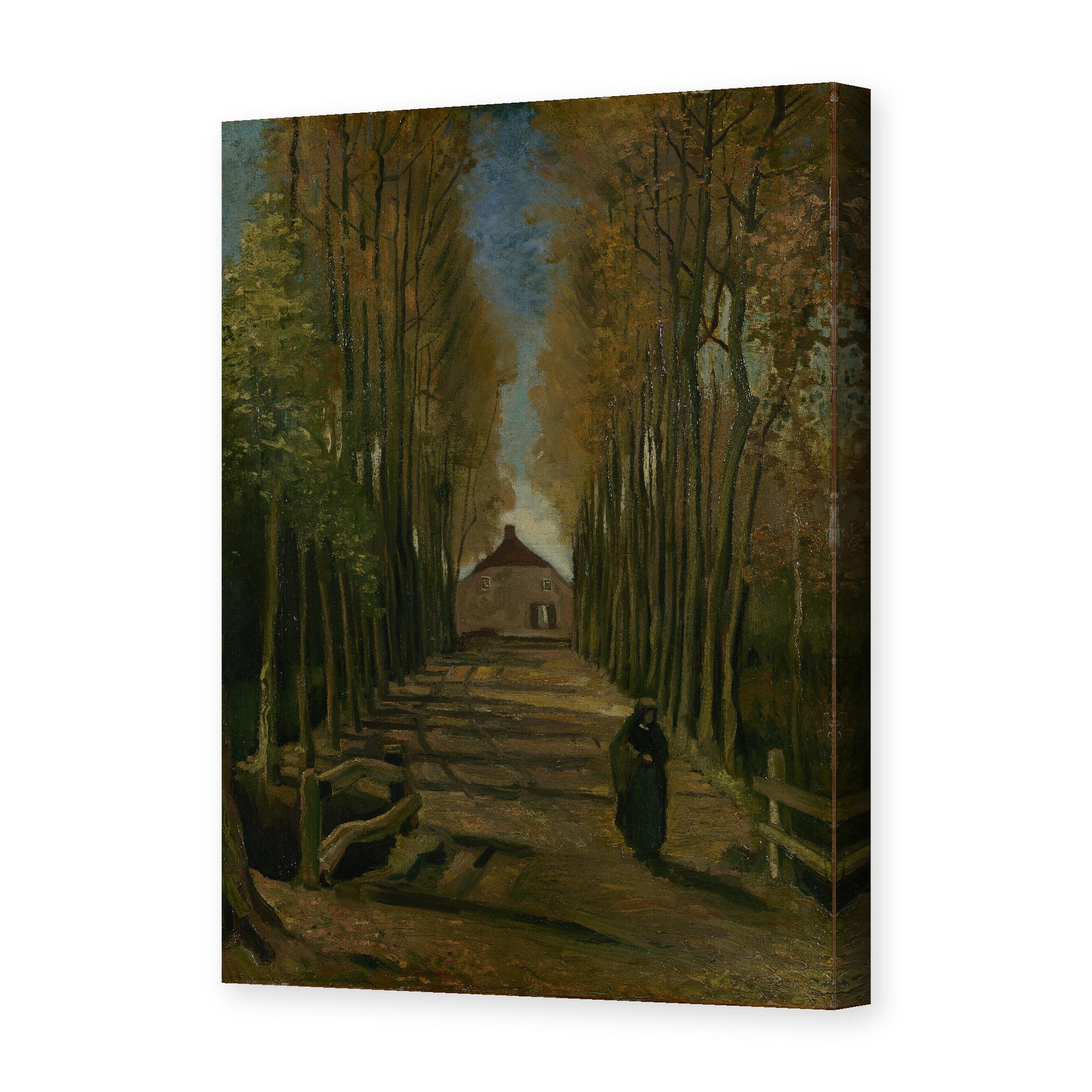 Vincent van Gogh's 'Avenue of Poplars in Autumn' painting reproduced as a gallery-wrapped canvas print