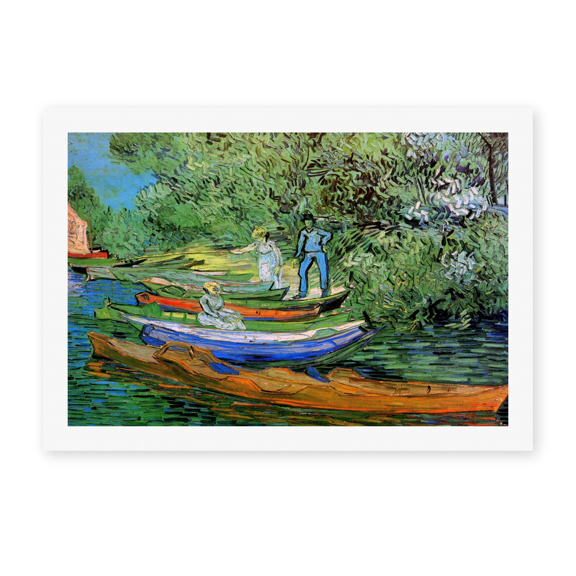 Vincent van Gogh's 'Bank of the Oise at Auvers' painting reproduced as a rolled canvas print