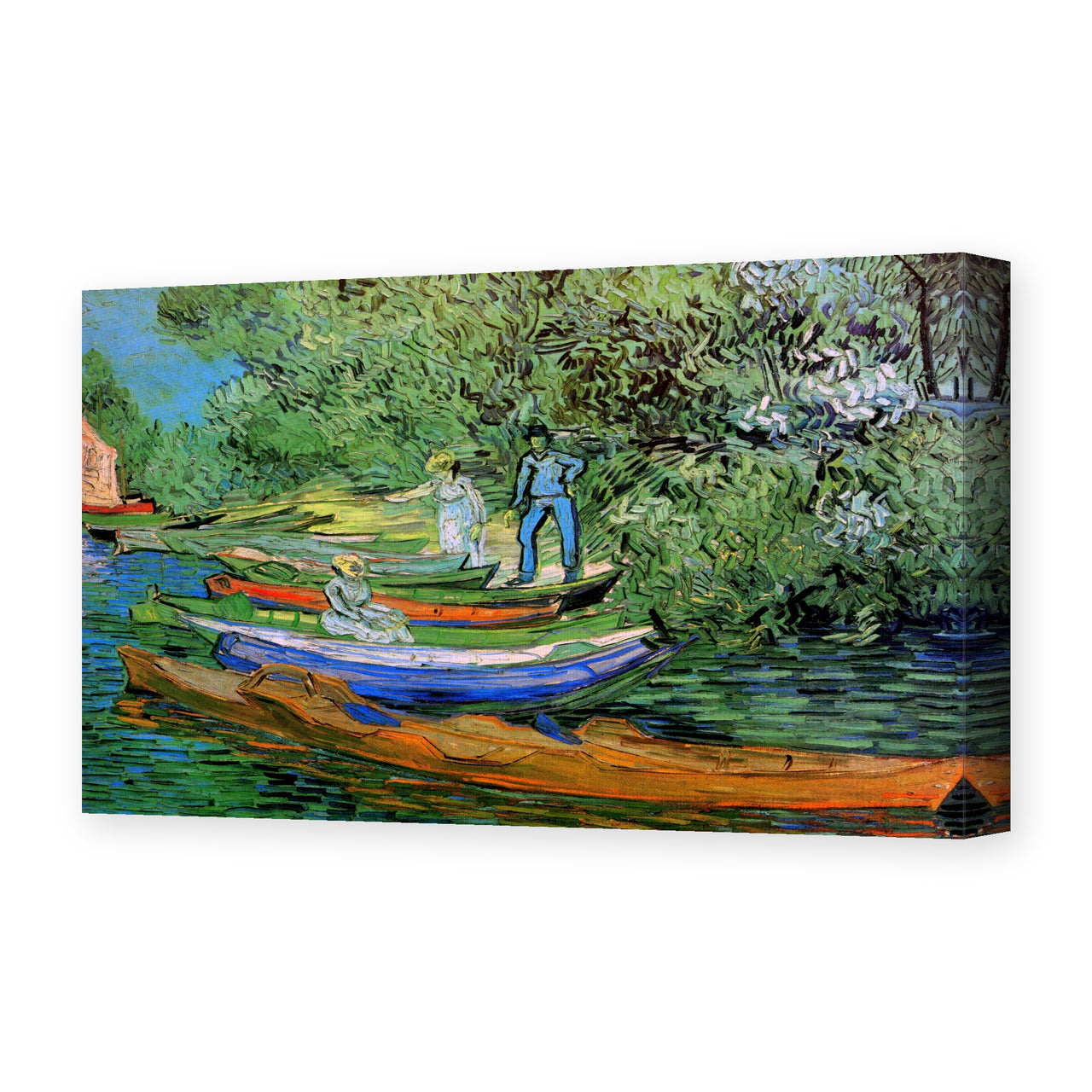 Vincent van Gogh's 'Bank of the Oise at Auvers' painting reproduced as a gallery-wrapped canvas print