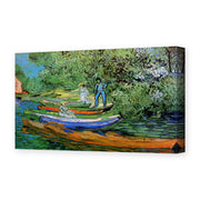 Vincent van Gogh's 'Bank of the Oise at Auvers' painting reproduced as a gallery-wrapped canvas print