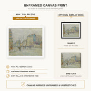 Vincent van Gogh - Boulevard De Clichy canvas print size comparison and framing display infographic