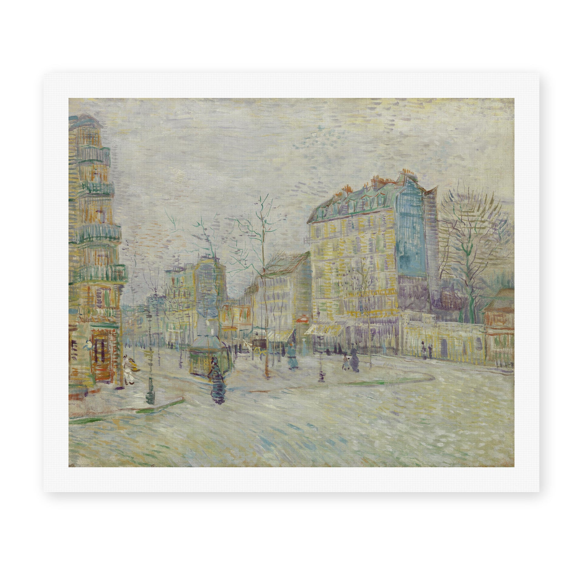 Vincent van Gogh's 'Boulevard De Clichy' painting reproduced as a rolled canvas print