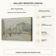 Vincent van Gogh - Boulevard De Clichy gallery wrap canvas construction and hanging details infographic