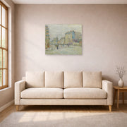 Unframed poster print of Vincent van Gogh's Boulevard De Clichy displayed on a wall in a living room
