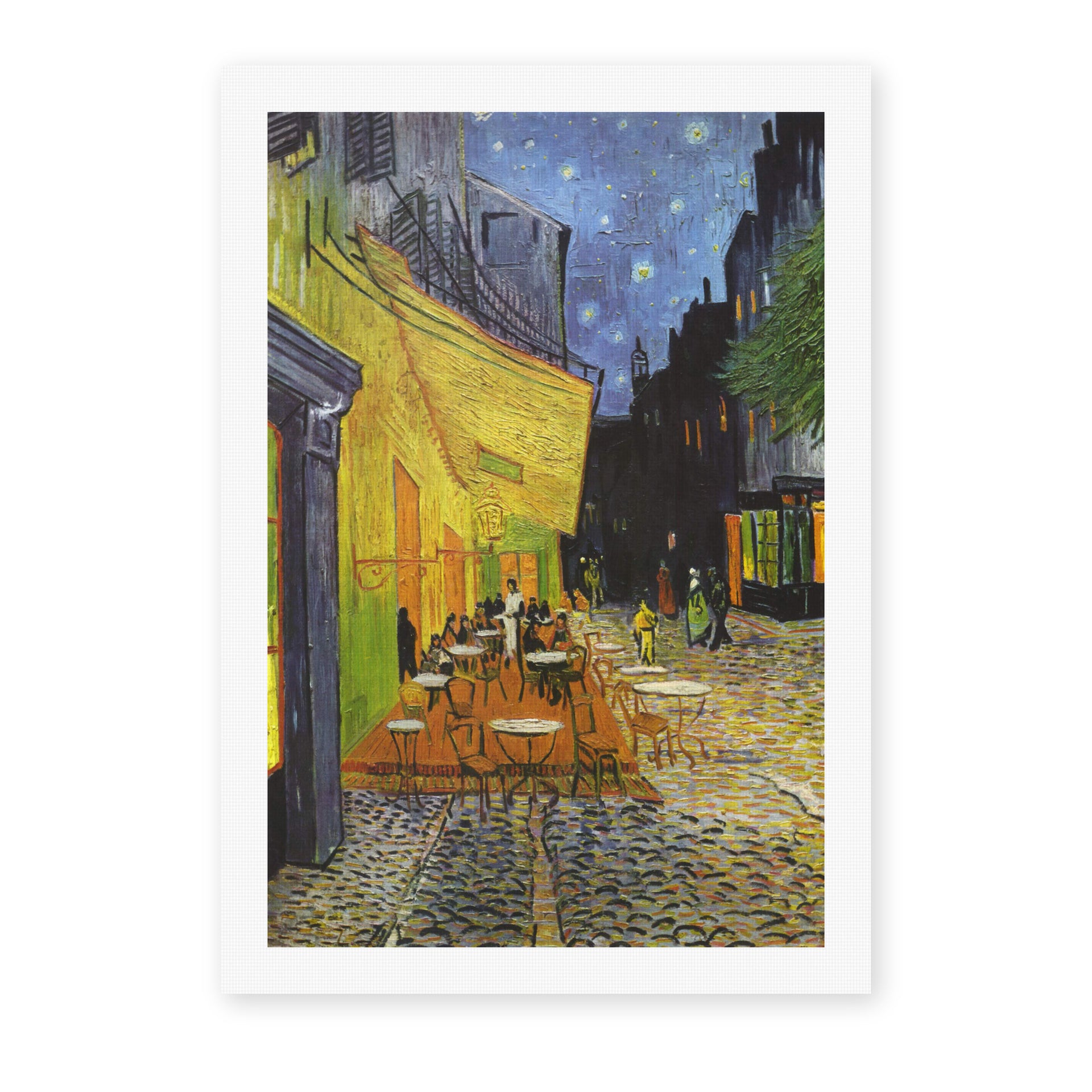 Vincent van Gogh's 'Cafe Terrace at Night' painting reproduced as a rolled canvas print