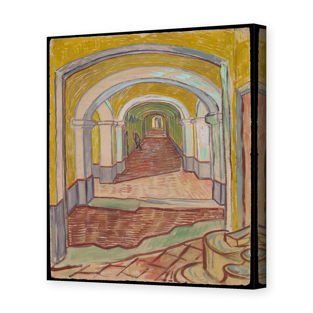 Vincent van Gogh's 'Corridor in the Asylum' painting reproduced as a gallery-wrapped canvas print