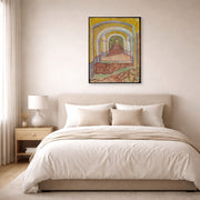 Gallery-wrapped canvas print of Vincent van Gogh's Corridor in the Asylum displayed on a wall in a bedroom