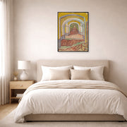 Unframed poster print of Vincent van Gogh's Corridor in the Asylum displayed on a wall in a bedroom